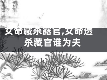 女命藏杀露官,女命透杀藏官谁为夫