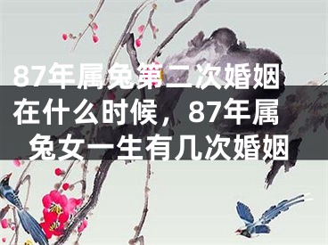 87年属兔第二次婚姻在什么时候，87年属兔女一生有几次婚姻
