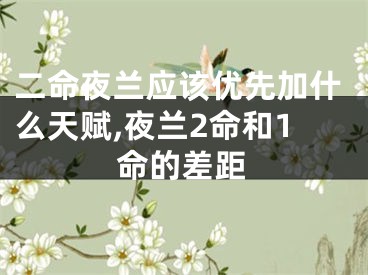 二命夜兰应该优先加什么天赋,夜兰2命和1命的差距