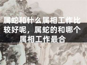 属蛇和什么属相工作比较好呢，属蛇的和哪个属相工作最合