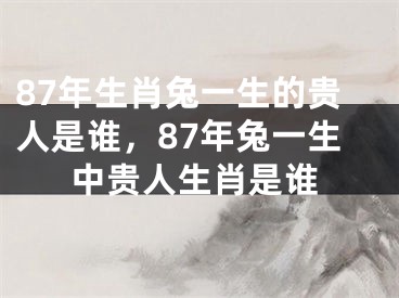 87年生肖兔一生的贵人是谁，87年兔一生中贵人生肖是谁