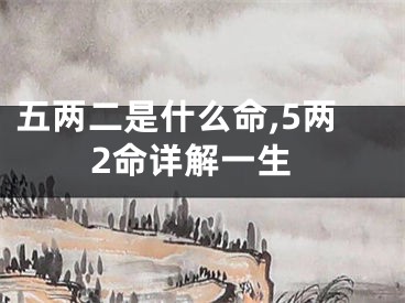 五两二是什么命,5两2命详解一生