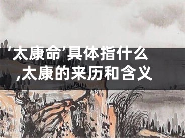 ‘太康命’具体指什么,太康的来历和含义