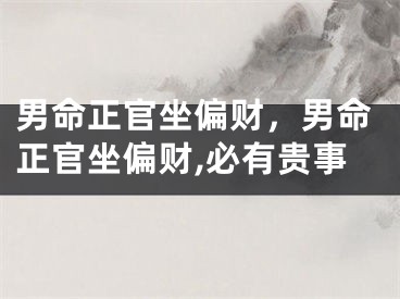 男命正官坐偏财，男命正官坐偏财,必有贵事