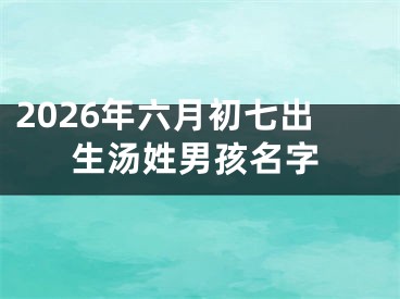 2026年六月初七出生汤姓男孩名字