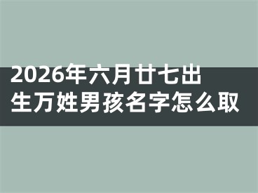 2026年六月廿七出生万姓男孩名字怎么取
