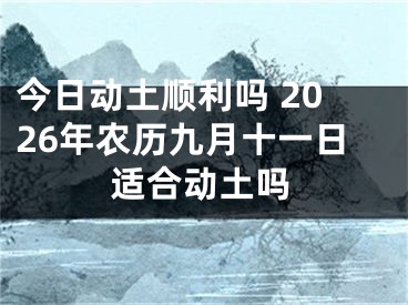 今日动土顺利吗 2026年农历九月十一日适合动土吗