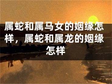 属蛇和属马女的姻缘怎样，属蛇和属龙的姻缘怎样