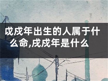 戉戍年出生的人属于什么命,戌戍年是什么