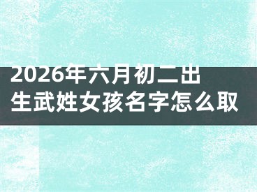 2026年六月初二出生武姓女孩名字怎么取
