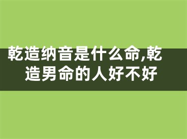 乾造纳音是什么命,乾造男命的人好不好