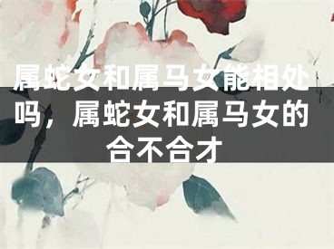 属蛇女和属马女能相处吗，属蛇女和属马女的合不合才