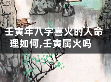 壬寅年八字喜火的人命理如何,壬寅属火吗