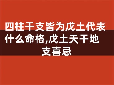 四柱干支皆为戊土代表什么命格,戊土天干地支喜忌