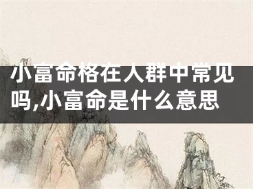 小富命格在人群中常见吗,小富命是什么意思
