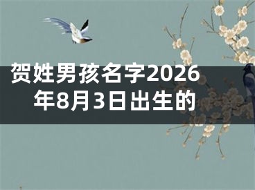 贺姓男孩名字2026年8月3日出生的