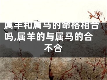 属羊和属马的命格相合吗,属羊的与属马的合不合