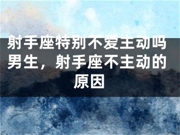 射手座特别不爱主动吗男生,射手座不主动的原因