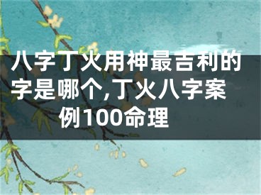 八字丁火用神最吉利的字是哪个,丁火八字案例100命理