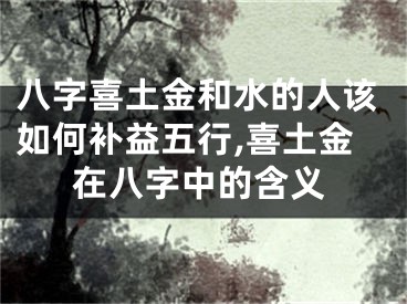 八字喜土金和水的人该如何补益五行,喜土金在八字中的含义