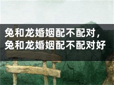 兔和龙婚姻配不配对，兔和龙婚姻配不配对好