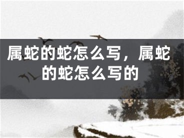 属蛇的蛇怎么写，属蛇的蛇怎么写的