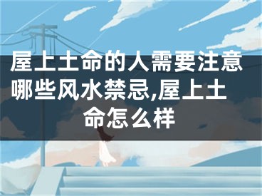 屋上土命的人需要注意哪些风水禁忌,屋上土命怎么样