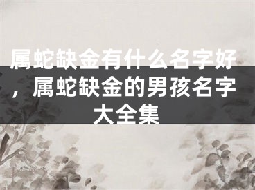 属蛇缺金有什么名字好,属蛇缺金的男孩名字大全集