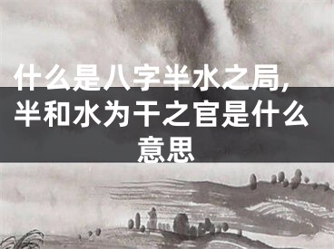 什么是八字半水之局,半和水为干之官是什么意思
