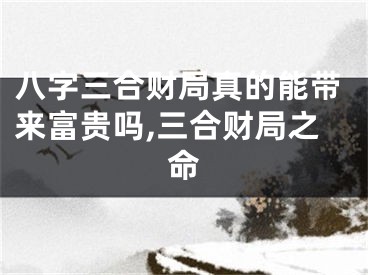 八字三合财局真的能带来富贵吗,三合财局之命