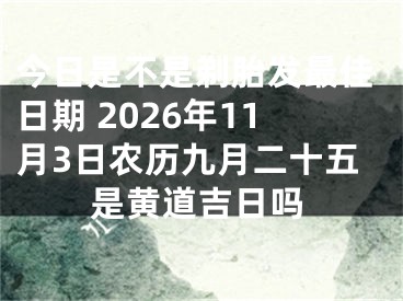 今日是不是剃胎发最佳日期 2026年11月3日农历九月二十五是黄道吉日吗