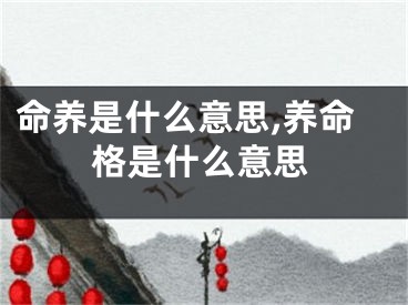 命养是什么意思,养命格是什么意思