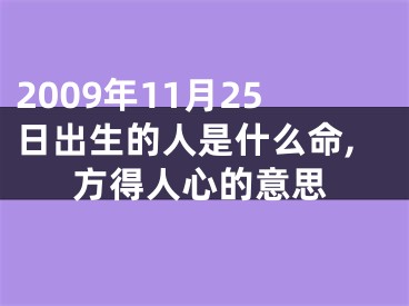 2009年11月25日出生的人是什么命,方得人心的意思