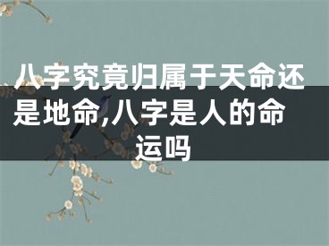 八字究竟归属于天命还是地命,八字是人的命运吗