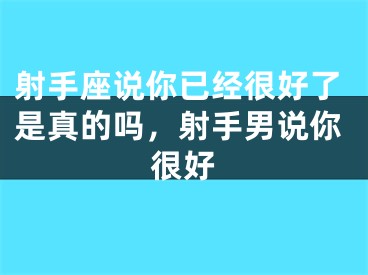 射手座说你已经很好了是真的吗，射手男说你很好