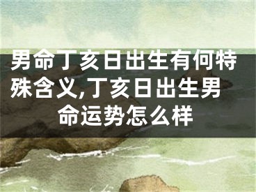 男命丁亥日出生有何特殊含义,丁亥日出生男命运势怎么样