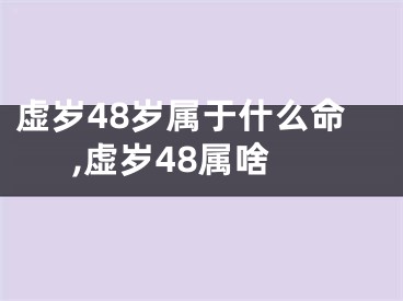 虚岁48岁属于什么命,虚岁48属啥