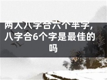 两人八字合六个半字,八字合6个字是最佳的吗