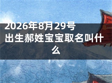 2026年8月29号出生郝姓宝宝取名叫什么