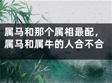 属马和那个属相最配，属马和属牛的人合不合