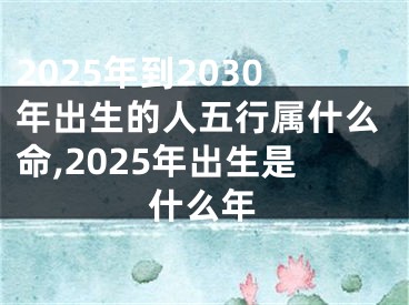 2025年到2030年出生的人五行属什么命,2025年出生是什么年