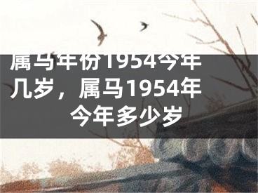 属马年份1954今年几岁，属马1954年今年多少岁