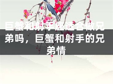 巨蟹和射手座适合做兄弟吗，巨蟹和射手的兄弟情