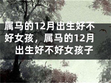 属马的12月出生好不好女孩,属马的12月出生好不好女孩子