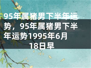 95年属猪男下半年运势,95年属猪男下半年运势1995年6月18日早