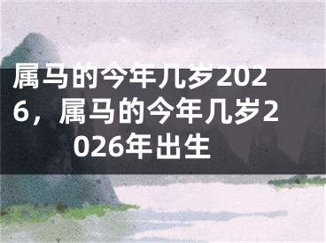 属马的今年几岁2026，属马的今年几岁2026年出生