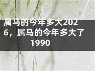属马的今年多大2026，属马的今年多大了1990