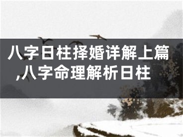 八字日柱择婚详解上篇,八字命理解析日柱
