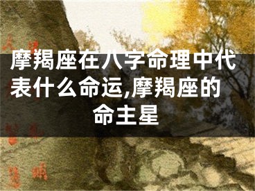摩羯座在八字命理中代表什么命运,摩羯座的命主星
