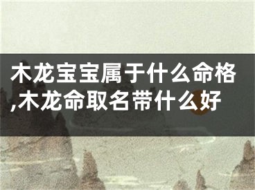 木龙宝宝属于什么命格,木龙命取名带什么好